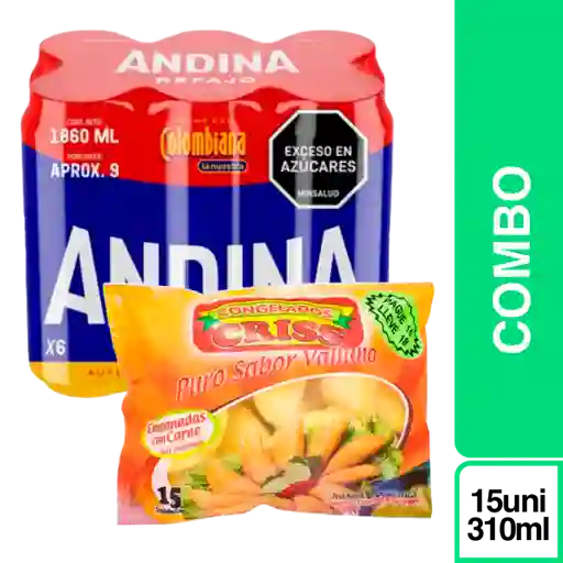 Combo Andina Refajo + Congelado Criss Empanada Con Carne Sabor Valluno