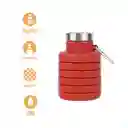 Botella de Silicona de Plegable Color Sólido Rojo 500 mL Miniso