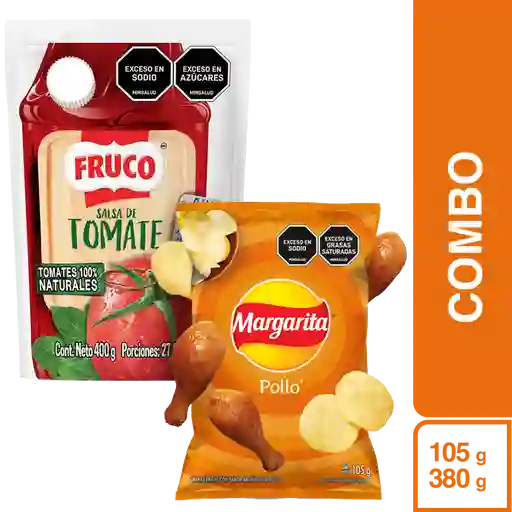 Combo Papas Margarita Pollo + Fruco Salsa de Tomate 400 g