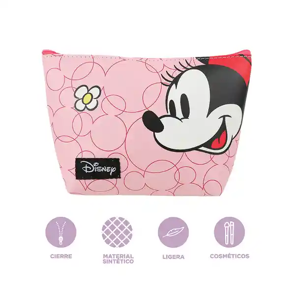 Cosmetiquera Forma Trapecio Mickey Mouse Minnie Rosa Miniso