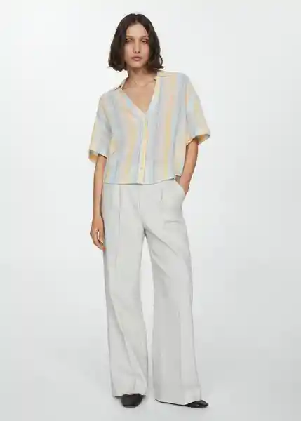 Blusa Coconut Amarillo Pastel Talla S Mujer Mango