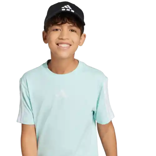 Adidas Camiseta Manga Corta 3S Tee 160 de Niño Azul Talla L