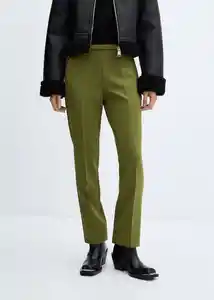 Pantalón Creta Verde Talla 42 Mujer Mango