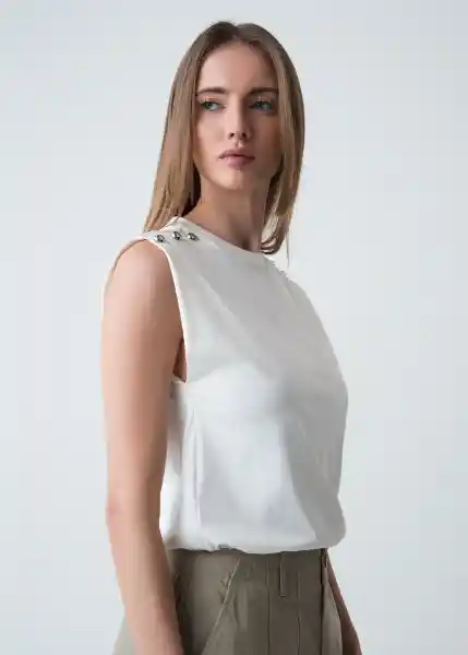 Camiseta Mujer Crudo Puro Claro Talla S 509g057 Naf Naf