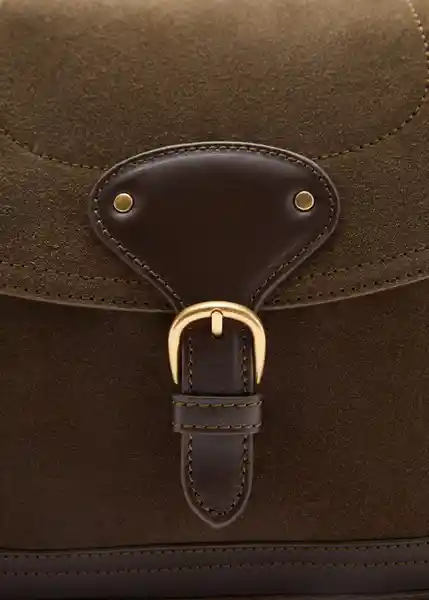 Bolso M Monatana Khaki Mujer Mango