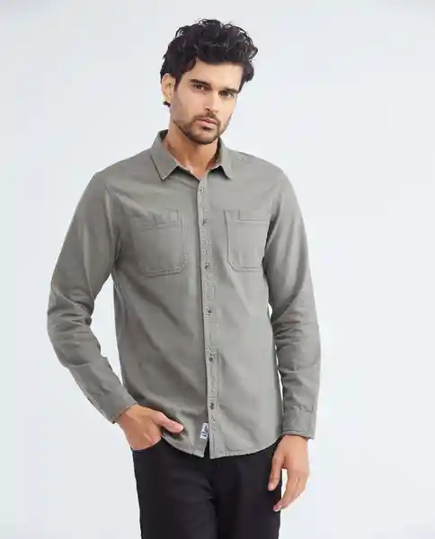 Utility Pocket Shirt M/l Verde Galeras Ultraoscuro Talla L Hombre Chevignon