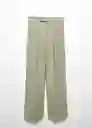 Pantalón Alicante Verde Pastel Talla 40 Mujer Mango