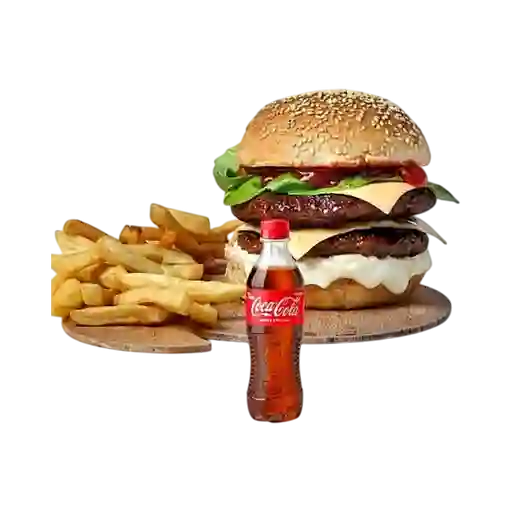 Combo Hamburguesa Doble + Coca Cola Original 400 ml