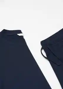 Set Pijama Nightset Navy Talla L Hombre Mango