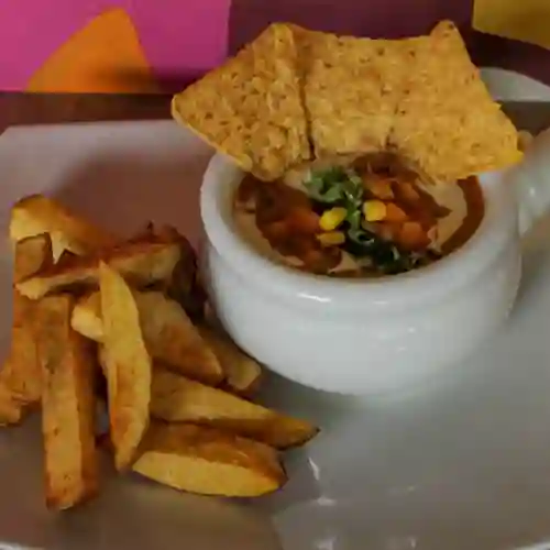 Sopa especial + papas rusticas