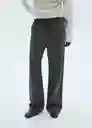 Pantalón Lazy Gris Talla M Mujer Mango