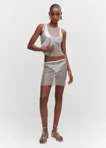 Falda Sita Blanco Talla S Mujer Mango