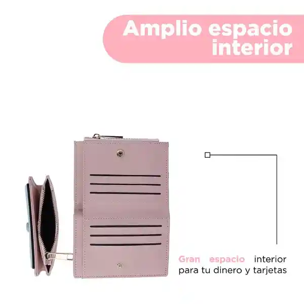 Cartera Corta Para Mujer Azul y Rosa Miniso