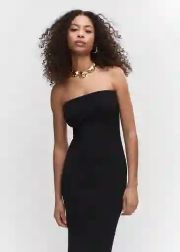 Vestido Cruyi Negro Talla L Mujer Mango