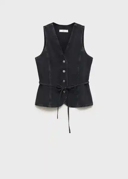 Chaleco Daphne Tejano Gris Oscuro Talla XL Mujer Mango