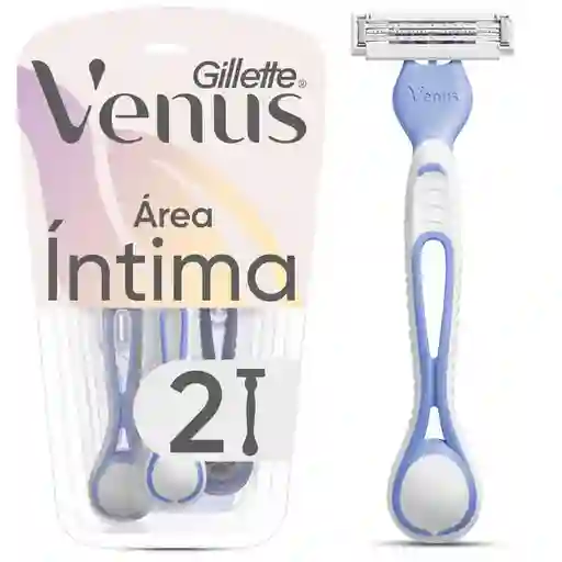 GILLETTE Venus Íntima Cuchilla de Afeitar Mujer Máquina de Afeitar Desechable con Barra Protectora para Área Íntima Depilación Zona Íntima 2 Uds