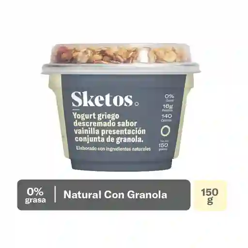 Sketos Yogurt Griego Sabor a Vainilla con Granola