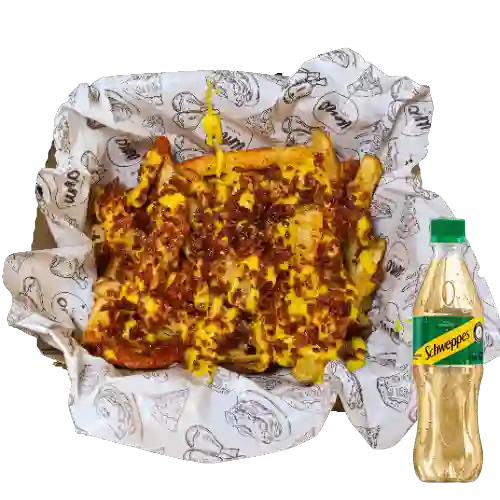 Salchipapa Bacon&Cheddar +Schweppes Ginger Ale 400ML