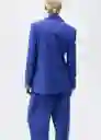 Blazer Americana Palma Azul Talla XS Mujer Mango