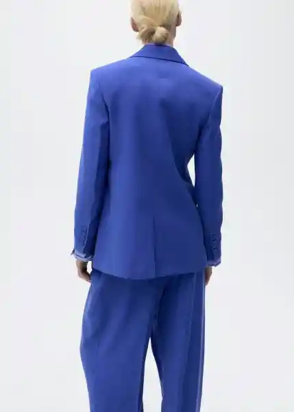 Blazer Americana Palma Azul Talla XS Mujer Mango