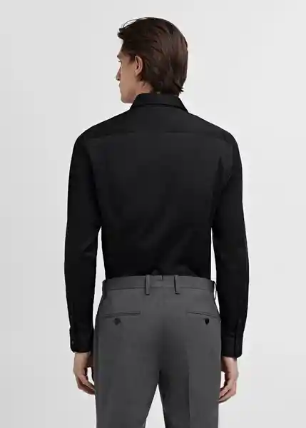Camisa Emotion Negro Talla XL Hombre Mango
