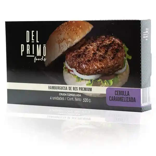 Del Primo Foods Hamburguesa de Res Cebolla Caramelizada