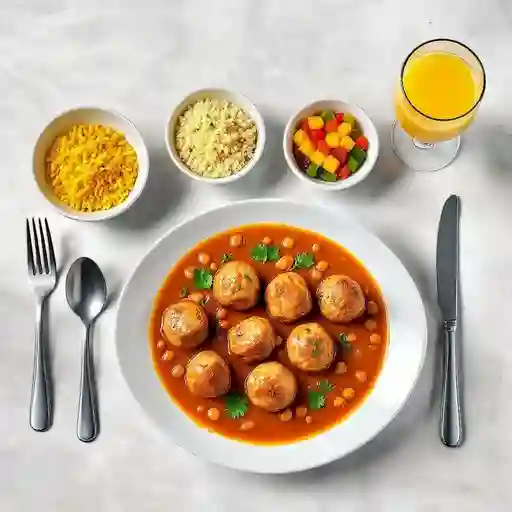 Almuerzo Ejecutivo con Albondigas Sudadas