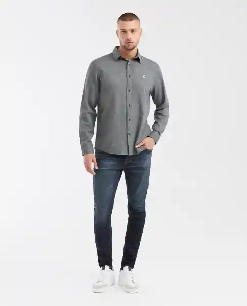 Camisa New Texture Verde Nafta Ultraoscuro Talla M Chevignon