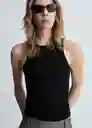 Top Boni Negro Talla L Mujer Mango