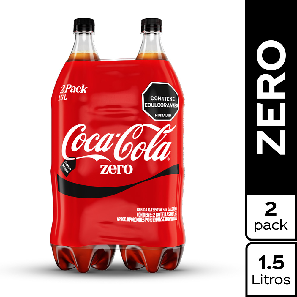 Gaseosa Coca-Cola ZERO 1.5L x 2 Unds