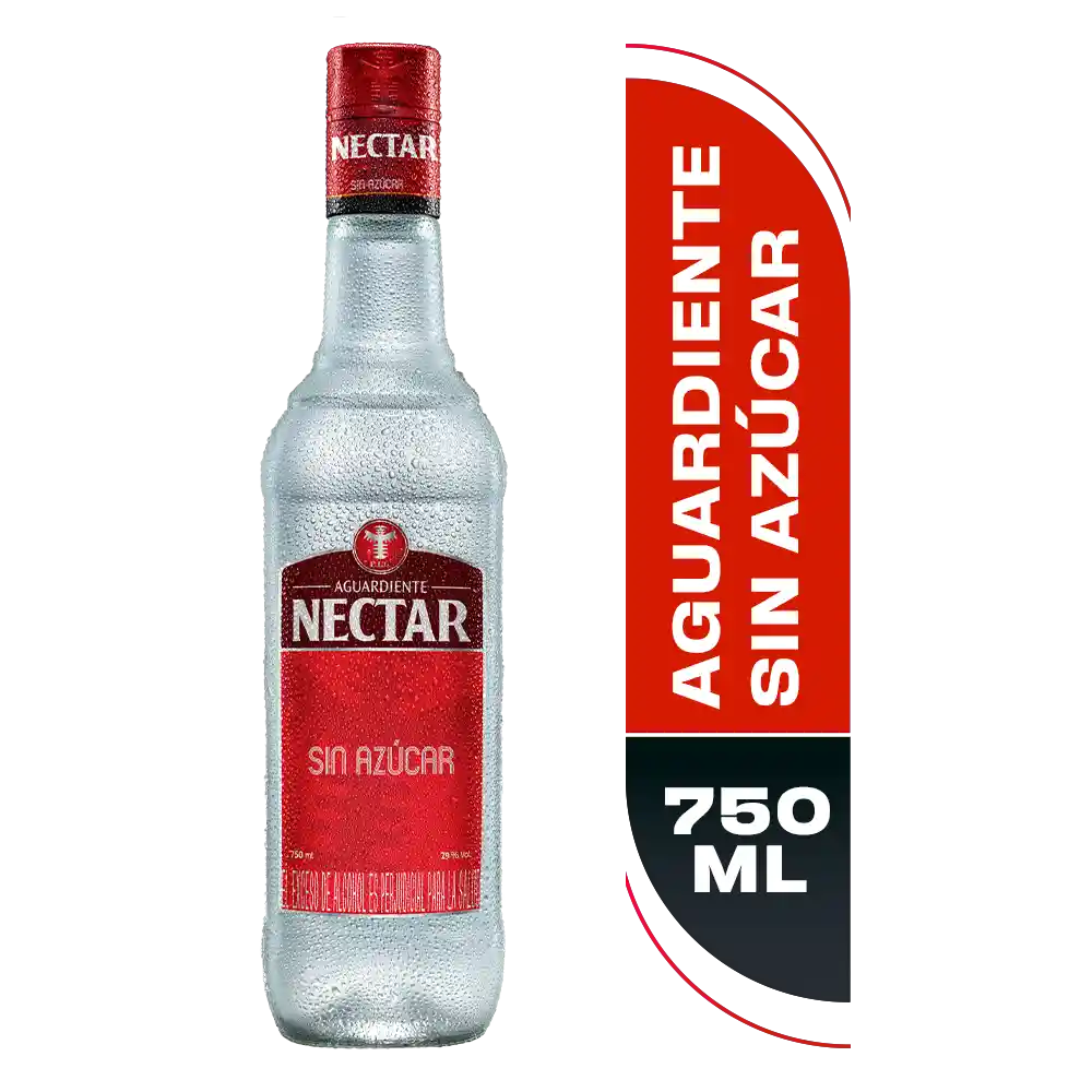 Aguardiente Nectar Rojo Sin Azucar 750 ml
