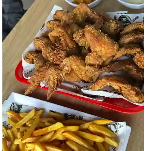Alas X10 +papas + Gaseosa Litro