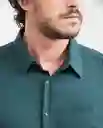 Camisa With Details Manga Larga Verde Nafta Ultra L Chevignon