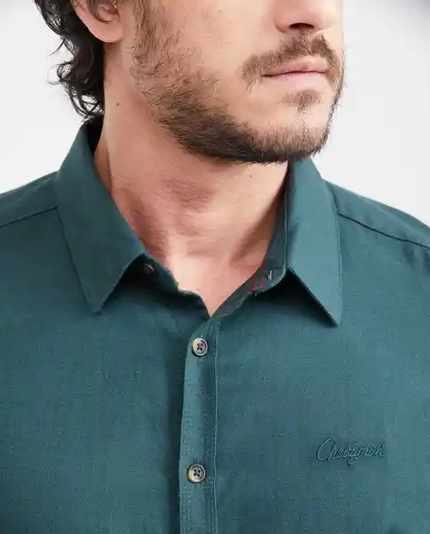Camisa With Details Manga Larga Verde Nafta Ultra L Chevignon
