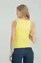Top Basic Color Amarillo Brillante Talla S Ragged