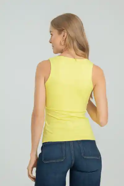 Top Basic Color Amarillo Brillante Talla S Ragged