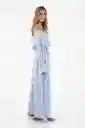 Vestido Largo Elle Azul Talla 00 XS