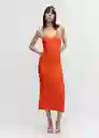 Vestido Clara Naranja Talla XL Mujer Mango