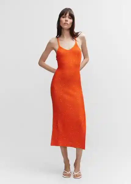 Vestido Clara Naranja Talla XL Mujer Mango