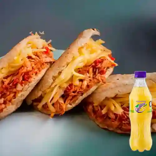Combo Arepa Rellena + Quatro Original 400ML