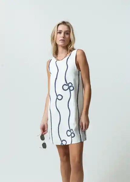 Vestido Missu Mujer Crudo Marfil Claro Talla M 472G304 Naf Naf