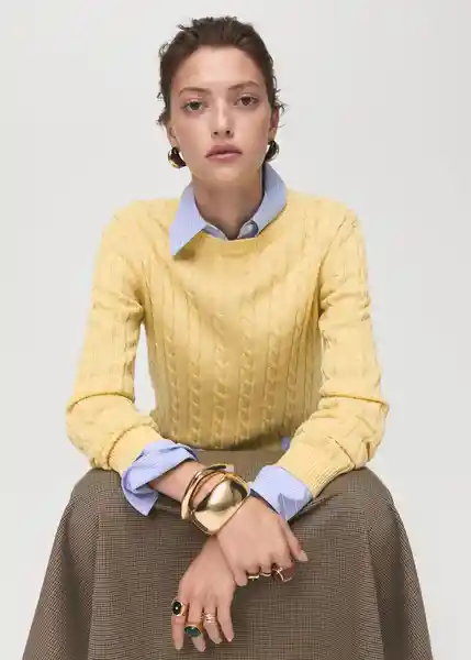 Jersey Sunny Amarillo Pastel Talla S Mujer Mango