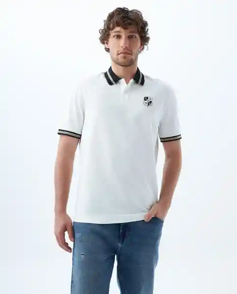 Camiseta Hombre Blanco y Negro Talla L 809f021 Americanino