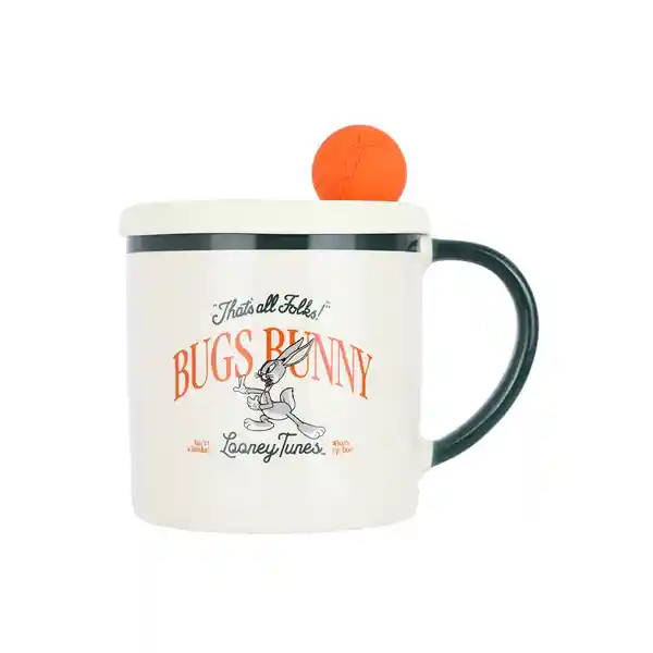 Taza Con Tapa Bugs Bunny Retro Style 470 mL Miniso