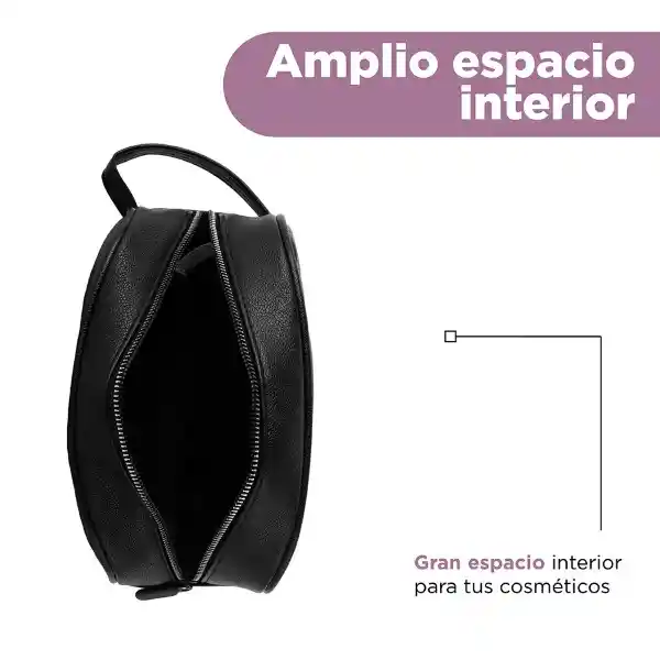 Cosmetiquera Tipo Piel Negro Miniso
