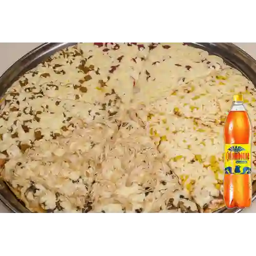 Pizza Extra Grande X Mitades. 50Cm +Colombiana 1.5l