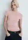 Camiseta Belmonte Rosa Pastel Talla M Mujer Mango
