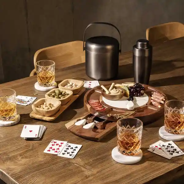 Set Bandeja en Bambú Con Salseras Ambiente Gourmet
