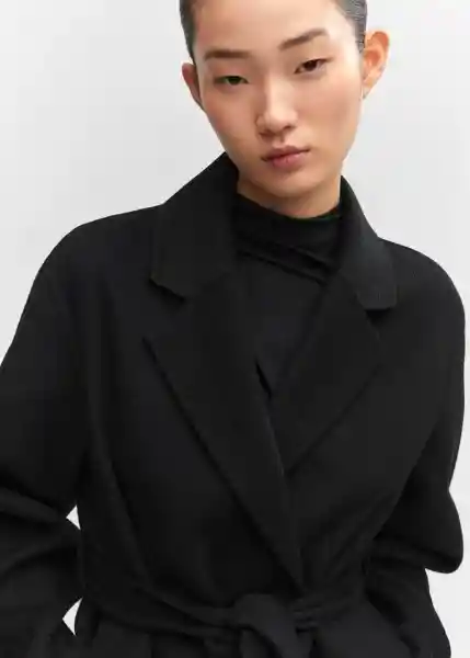 Abrigo Batín Negro Talla L Mujer Mango