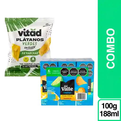 Combo Vitad Platanito Verdes + Del Valle Fresh Citricas 6 Und